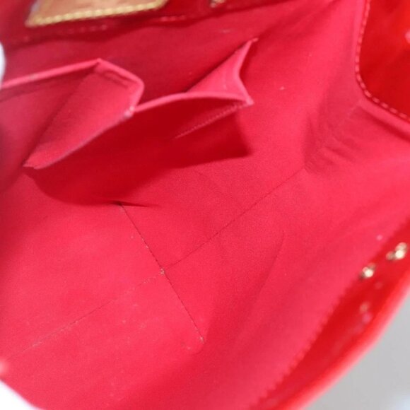 LOUIS VUITTON Monogram Vernis Reade MM Hand Bag Red Rouge LV Auth - Picture 11 of 16